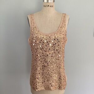 J. Crew Collection Nude Blush Silk Sequin Tank Size 12